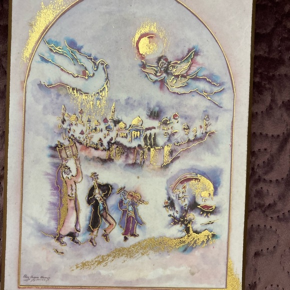 NWOT SET OF WOOD LAMINATED PRINTS::HAMSA HAND & JERUSALEM - Picture 4 of 5